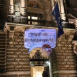 „Stoppt die Rüstungsexporte!“ am Hamburger Rathaus